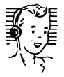 Portrait of boy wearing headphones and smiling