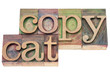 copycat word in wood type