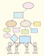 Collaboration on mind map vector template with hand drawn
