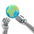 3d hands isolate on white background