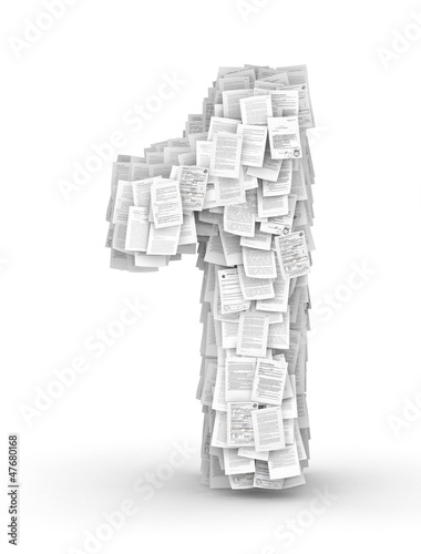 Illustration: Number 1, page documents font Number 1, page documents font