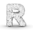 Illustration: Letter R, page documents font Letter R, page documents font