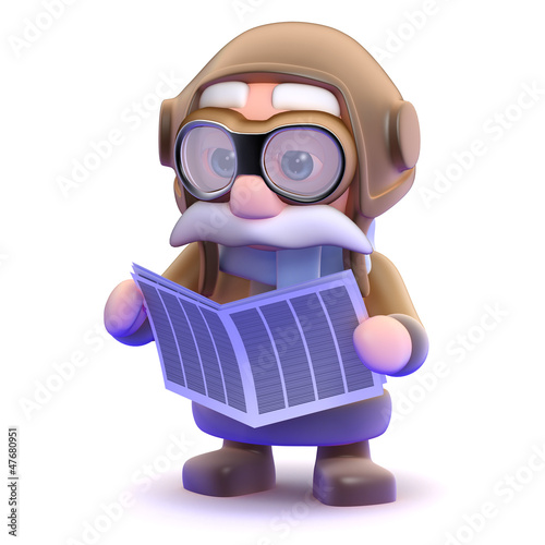 Illustration: Pilot is reading the newspaper Pilot is reading the newspaper