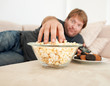Snacking on the couch