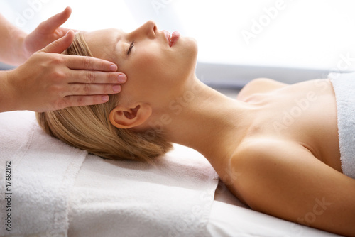 Photo: Getting a soothing head massage Getting a soothing head massage