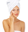 Taking care of her skin