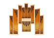 Church organ gold isolated on white background