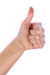 Hand showing number one