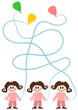 Welcher Luftballon gehört zu welchem Mädchen?