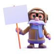 Pilot holds a blank banner...ready for strike action.