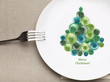 plate with christmas tree