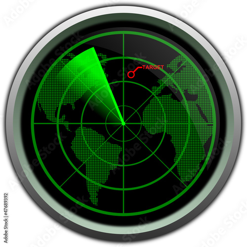 Illustration: Military radar screen Military radar screen