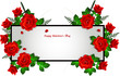 Vector: frame decoration with red rose frame decoration with red rose