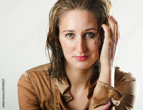 Photo: woman with wet hair woman with wet hair