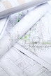 Close up of architectural drawings