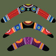 Boomerangs with aboriginal design