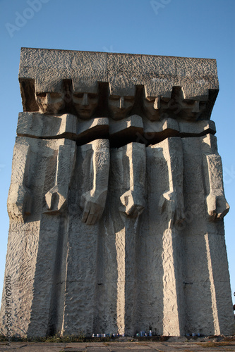 Photo: Huge granite monument at the former Plaszow concentration camp Huge granite monument at the former Plaszow concentration camp