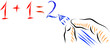 hand writing simple math equation