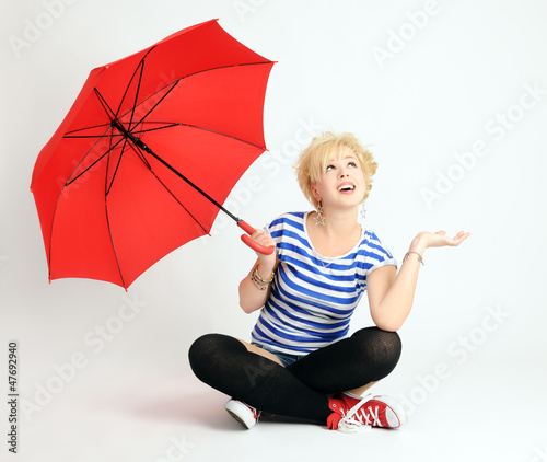 Photo: girl with umbrella girl with umbrella