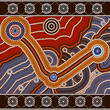 A illustration based on aboriginal style of dot painting depicti