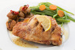 roasted chicken breast with chestnuts and salad