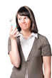 Frau genervt von Telefonat