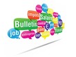 nuage de mots bulles 3d : salaire travail