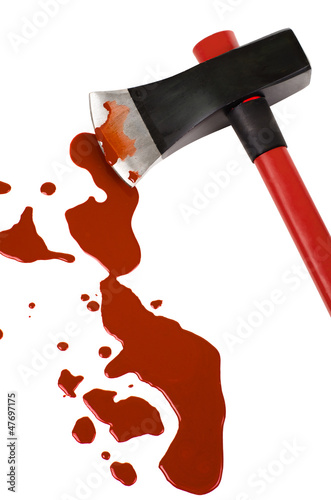 Photo: axe and blood axe and blood