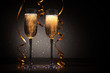 Glasses of champagne at new year party