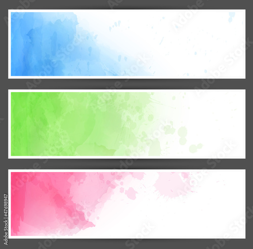 Vector: Colorful watercolor abstract banners. Colorful watercolor abstract banners.