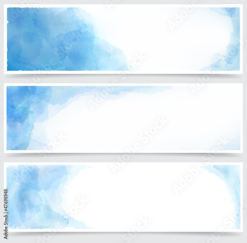 Vector: Blue watercolor abstract banners. Blue watercolor abstract banners.