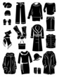 Winter clothing silhouettes