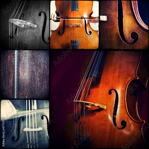 Photo: Music collage - Doublebass - double bass - kontrabass Music collage - Doublebass - double bass - kontrabass