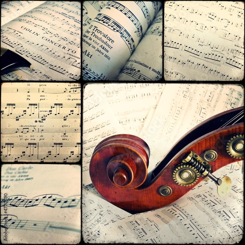 Photo: Collage - Music - musical scores Collage - Music - musical scores