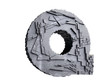 Stone Letter Q in 3D