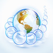 Blue bubbled Earth America