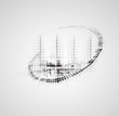 abstract round futuristic fade technology business flyer backgro