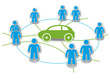 Carsharing Symbol, Logo, Piktogramm