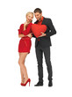 beautiful couple holding big heart