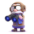Pilot studies the skies with his binoculars