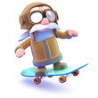 Pilot flies along on his skateboard