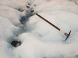 Ice axe on a glacier