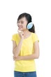 Teen enjoying music