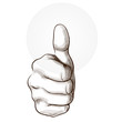 hand gesture with thumbs up