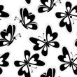 Seamless background, butterflies silhouettes
