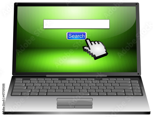Illustration: Laptop with internet search Laptop with internet search