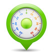 Round green thermometer