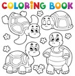 Vector: Coloring book turtle theme 1 Coloring book turtle theme 1