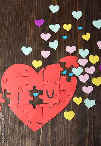 Photo: Puzzles in form of heart with words I Puzzles in form of heart with words I