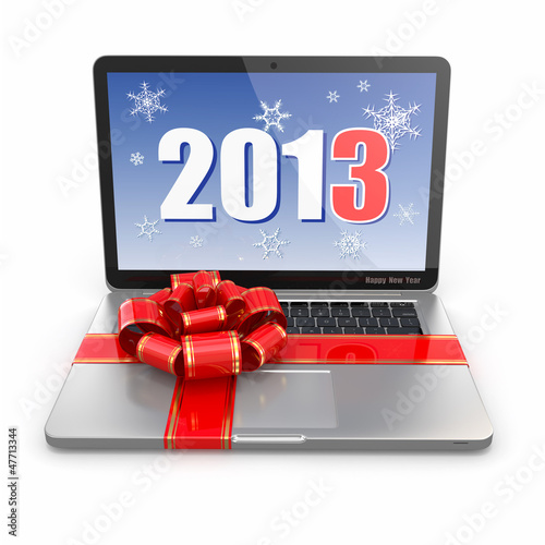 Illustration: Laptop gift. Laptop gift.